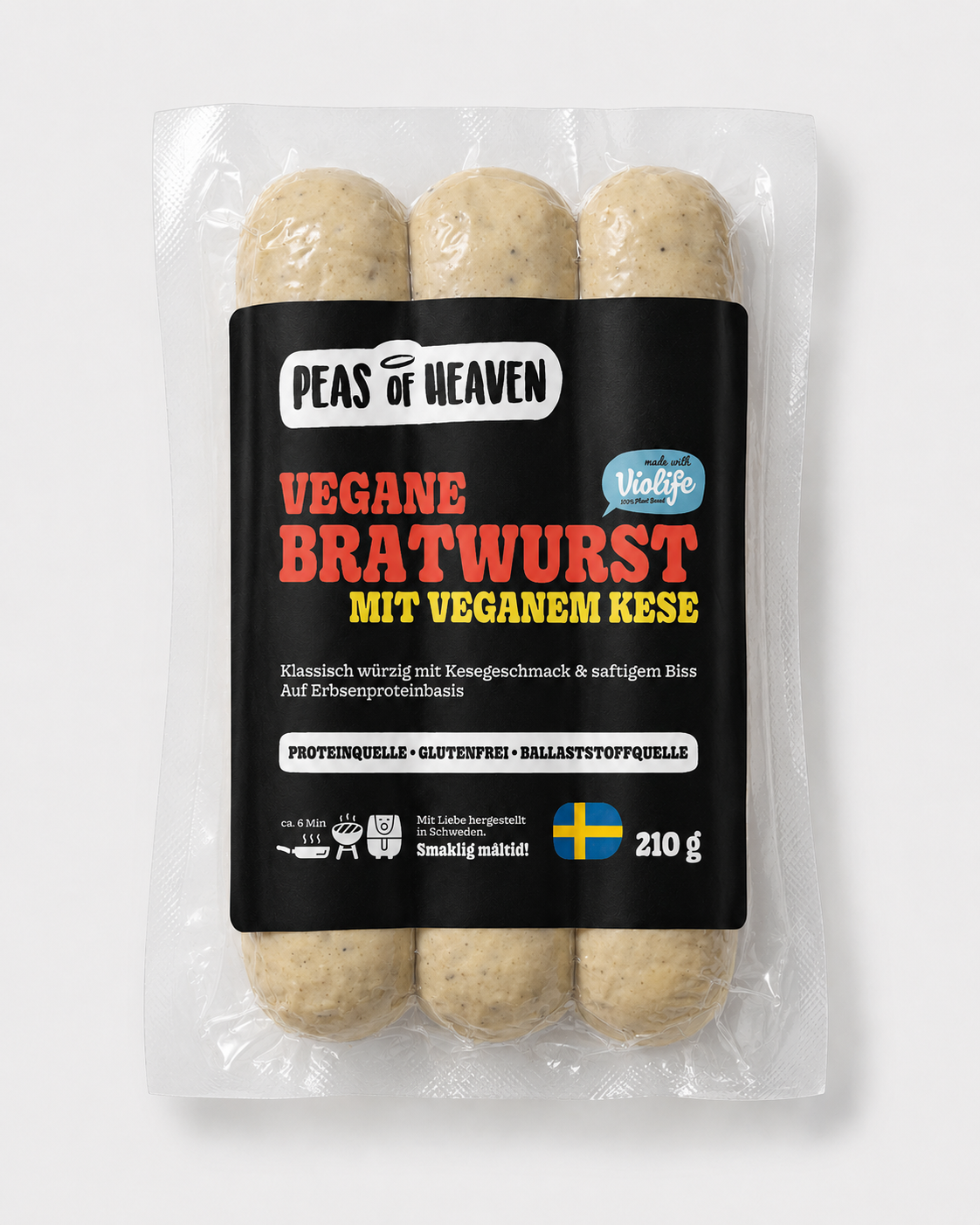 Vegane Bratwurst mit Käse